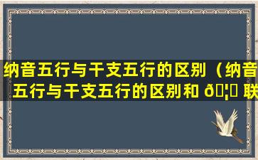 纳音五行与干支五行的区别（纳音五行与干支五行的区别和 🦈 联系）
